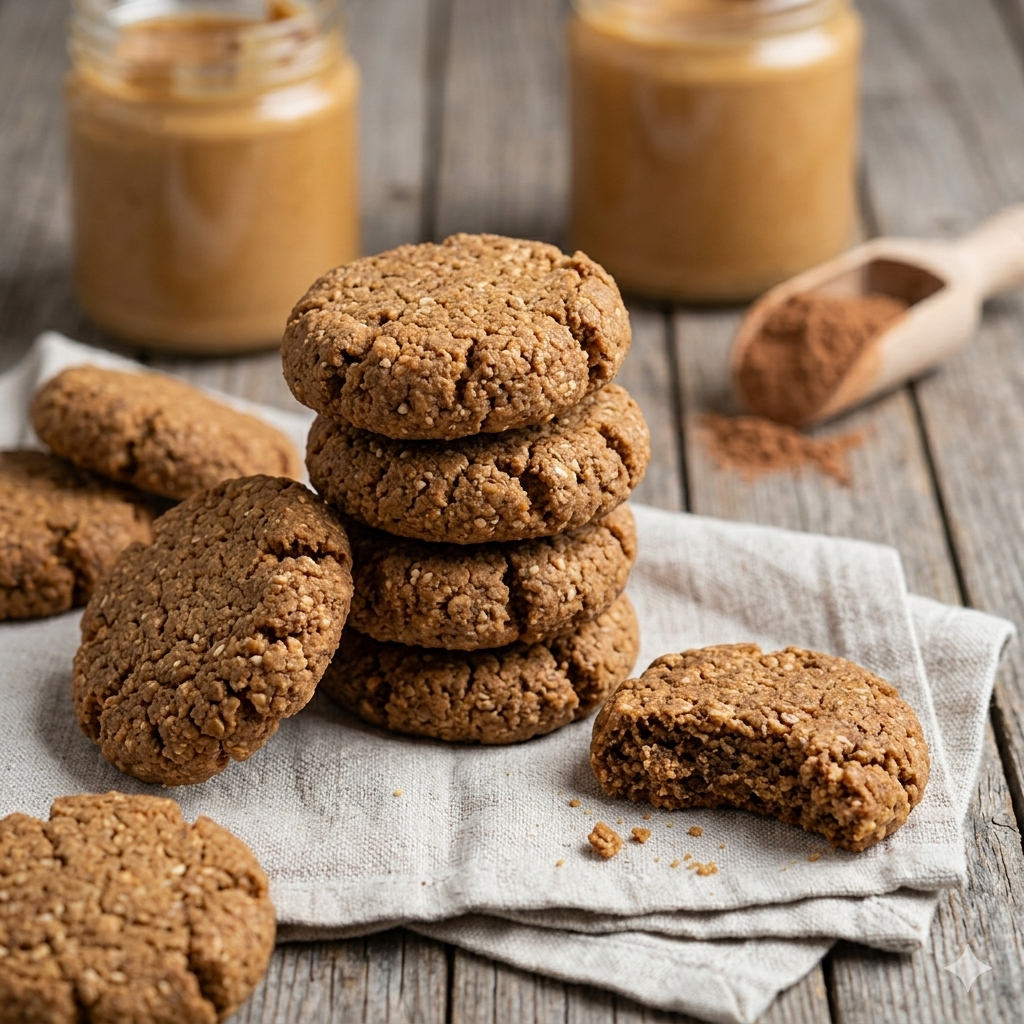 Crunchy Carob & Peanut Biscuits (12 Blocks)