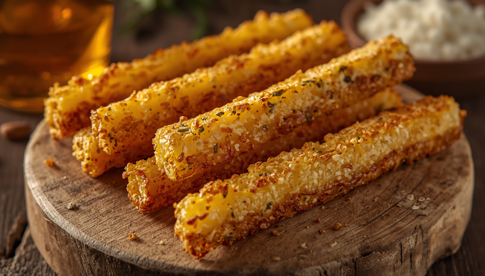 Savory Sticks with Yellow Cheese and Spelt Flour